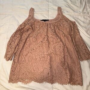 White House Black Market Blush Lace Blouse